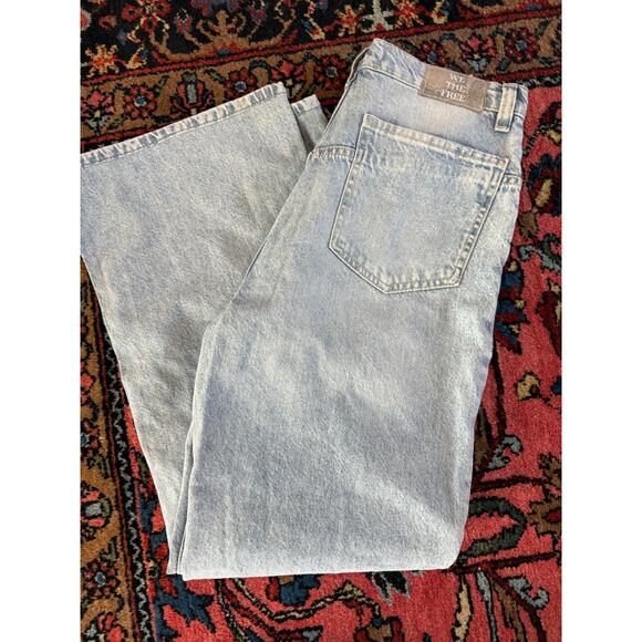 Free People Tinsley Baggy High Rise Jeans Wide Leg Straight Leg 30 Cotton Cargo - Picture 4 of 12